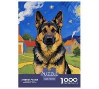 Chien Allemand Berger Puzzle 1000 Pièces Art Collection Chien Mignon Illustration Colorée Adultes Et Enfants Dès 14 Ans70x50cm/1000pcs