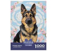 Chien Allemand Berger Puzzle 1000 Pièces DIY Divertissement Puzzles Classiques Chien Mignon Puzzle Difficile Impossible pour Adultes Enfants Dès 14 Ans38x26cm/1000pcs