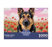 Chien Allemand Berger Puzzle De 1000 Pièces pour Adultes DIY Divertissement Puzzles Classiques Chien Mignon Puzzle Difficile Impossible pour Adultes pour Enfants À Partir De 14 Ans38x26cm/1000pcs