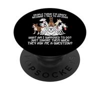 Chien Amusant People Think I'm Crazy Because I Talk to My Dogs PopSockets PopGrip Adhésif