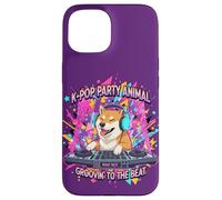 Chien Amusant Shiba Inu DJ K-Pop Party Coque pour iPhone 15