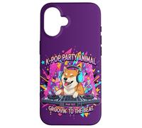 Chien Amusant Shiba Inu DJ K-Pop Party Coque pour iPhone 16