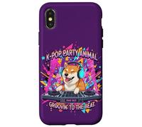 Chien Amusant Shiba Inu DJ K-Pop Party Coque pour iPhone X/XS