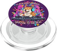 Chien Amusant Shiba Inu DJ K-Pop Party PopSockets PopGrip pour MagSafe