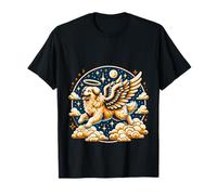 Chien Ange Ailes Ciel Lune Étoiles T-Shirt