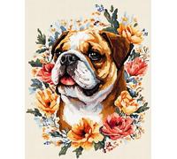 Chien animal Latch Hook Rug Kits for Adults Beginners,Bouledogue,DIY with Printed Canvas Crochet Yarn Handmade Embroidery Crafts Crochet for Home Decoration,60x90cm