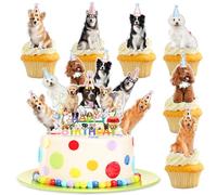 Chien Anniversaire Decoration Gateau,Chien Gateau Toppers 7 Pièces,Chien Thème Anniversaire Kit pour Garçons Filles,Cake Topper Chien,Chien Fête Deco,Chien Anniversaire Déco Enfant