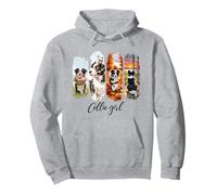Chien aquarelle mignon animal domestique chien Border Collie Sweat à Capuche