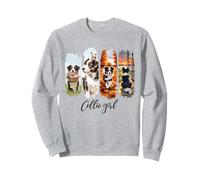 Chien aquarelle mignon animal domestique chien Border Collie Sweatshirt