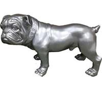 Chien argenté abstrait design sculpture salon décoration statuette