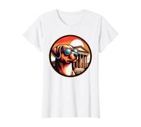 Chien au Parthénon en Grèce T-Shirt Graphique avec Valeur, Femme, Blanc, S