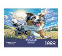 Chien Australien Mignon dans Un pré, en Carton 100% recyclé. Puzzle de 1000 pièces (70 x 50 cm) pour Adultes et Enfants. Un défi Stimulant pour Les méninges. Idéal pour Les Adultes et Les Enfants.