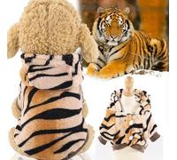 Chien avec chapeau et vêtements à deux pattes (Tiger avec un chapeau et deux pattes, M (longueur du dos 23 cm)