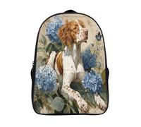 chien avec des fleurs sac d'école 3d imprimé 2 compartiment 12 ans et plus les enfants unique animaux de compagnie vintage voyage sac à dos sacs d'école imprimés-16,pour l'école les voyages affaires
