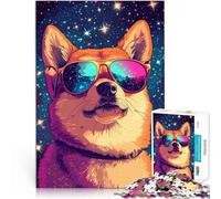 Chien avec des Lunettes de Soleil Devant Les étoiles Puzzle 2000 pièces pour Adolescents Analyse et logique Œuvre d'art 70x100cm
