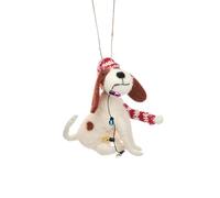 Chien avec guirlande lumineuse décorative en feutre