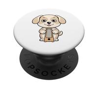 Chien avec Lyre Illustration Musicale PopSockets PopGrip Adhésif