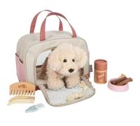 small foot Chien avec Sac de Transport et Set de Soins Rose, Set Animal de Compagnie, dès 2 Ans