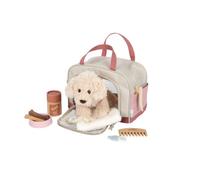 small foot Chien avec Sac de Transport et Set de Soins Rose, Set Animal de Compagnie, dès 2 Ans