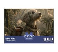 Chien Aventurier Puzzle 1000 Pièces Papier pour Adultes Scène dExploration Forestière Jeu de Puzzle 1000 Pièces Décor Détente Cadeau 38x26cm/1000pcs 38x26cm/1000pcs