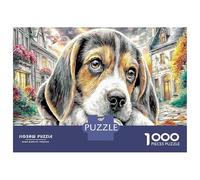 Chien BAigle 1000 Pièces Puzzle DIY Pour Développer Ses Compétences En Résolution De Problèmes Chien BAigle Puppy Resting excellent Pour Les Animations De Fête Et Les Cadeaux Pour Connaisseurs 52x38cm
