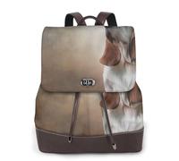 Chien Basset Hound,Sac à dos imperméable pour femme, sac à dos de voyage léger en cuir PU tendance