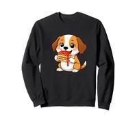 Chien Beagle Mignon Mangeant des lasagnes avec Sauce Sweatshirt