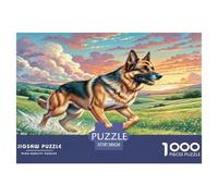Chien Berger Allemand 1000 Pièces Puzzle pour Enfants À Partir De 14 Ans, Parfait pour Les Amateurs De Puzzles, Cadeau, Stimulant, Jeux Éducatif, Qualité Premium 38x26cm/1000pcs