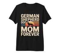 Chien Berger Allemand Maman Forever Rétro Coucher de Soleil T-Shirt Haut de Gamme