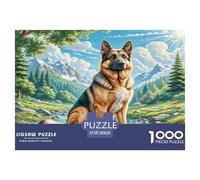 Chien Berger Allemand Papier Puzzle Jeu De Société Adulte Activités Familiales Stimulantes 1000 Pièces Cute Animaux Casse-tête Qualité Premium pour Adultes 38x26cm/1000pcs