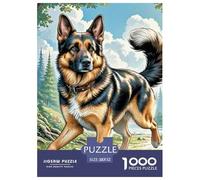 Chien Berger Allemand Puzzles De 1000 Pieces pour Adultes Classiques Jeu Éducatif Défi Jouet, Décoration D'intérieur 52x38cm/1000pcs