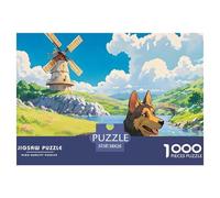 Chien Berger allemandAssemblage Puzzle 1000 Pièces Artistique - Animal de Compagnie chienouverture Rapide Dès 14 Ans, Salon Transformé en Galerie38x26cm/1000pcs