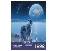 Chien Berger Blue Bay 1000 Piece Jigsaw Puzzles for Adults with Extra Fun Challenges Jigsaw Puzzle Chien de Compagnie Home Decors for The Whole Family 38x26cm/1000pcs