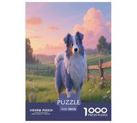 Chien Berger Blue Bay 1000 Piece Puzzle Games for Adults Challenging & Brainteasing Jigsaw Puzzle Chien de Compagnie Home Decoration for The Whole Family 38x26cm/1000pcs