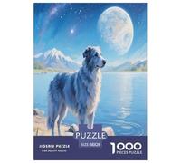 Chien Berger Blue Bay 1000 Piece Puzzle Games for Adults Fun, Challenging & Brainteasing Jigsaw Puzzle Chien de Compagnie Home Decors for The Whole Family 38x26cm/1000pcs