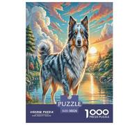 Chien Berger Blue Bay 1000 Piece Puzzle Games for Adults Fun, Challenging & Brainteasing Jigsaw Puzzle Chien de Compagnie Home Decoration for The Whole Family 38x26cm/1000pcs