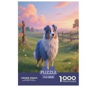 Chien Berger Blue Bay 1000 Piece Puzzle Games for Adults Perfect for Relaxation Jigsaw Puzzle Chien de Compagnie Home Decoration for The Whole Family 38x26cm/1000pcs