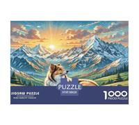 Chien Berger d'Asie Centrale Puzzle 1000 Pièces Jouet Cadeau Unique De l'art De La Décoration Jeu Éducatif Challenge Toy Adultes & Enfants des 14 Ans 38x26cm/1000pcs
