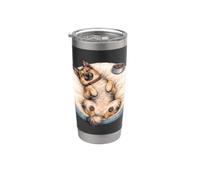 Chien berger repos avec lit pour chien + nourriture pendant le sommeil Gobelet isotherme en acier inoxydable double paroi