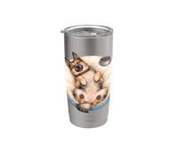 Chien berger repos avec lit pour chien + nourriture pendant le sommeil Gobelet isotherme en acier inoxydable double paroi