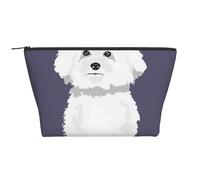 Chien Bichon Frise Blanc, Trousse de Toilette Trousse de Maquillage Sac à cosmétiques Trousse de Toilette de Voyage Portable