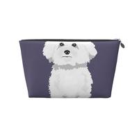 Chien Bichon Frise Blanc, Trousse de Toilette Trousse de Maquillage Sac à cosmétiques Trousse de Toilette de Voyage Portable