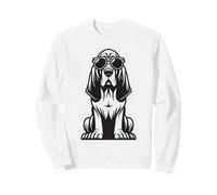 Chien Bloodhound drôle avec Lunettes de Soleil Sweatshirt
