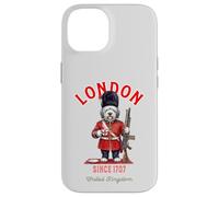 Chien Bobtail Mignon et drôle Londres King's Guard Drapeau Angleterre Coque pour iPhone 14