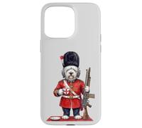 Chien Bobtail Mignon et drôle Londres King's Guard Drapeau Angleterre Coque pour iPhone 15 Pro Max