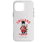 Chien Bobtail Mignon et drôle Londres King's Guard Drapeau Angleterre Coque pour iPhone 16 Pro Max