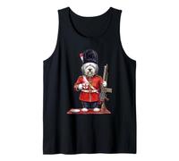 Chien Bobtail Mignon et drôle Londres King's Guard Drapeau Angleterre Débardeur