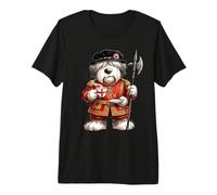 Chien Bobtail Tower of London Wächter England T-Shirt Haut de Gamme