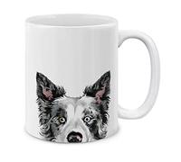 Chien Border Collie Noir Merle Tasse Porcelaine Tasses Impression Tasse À Café 330Ml Pour Femme Ami Petit Déjeuner