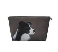 Chien Border Collie Taché De Neige, Trousse de Toilette Trousse de Maquillage Sac à cosmétiques Trousse de Toilette de Voyage Portable